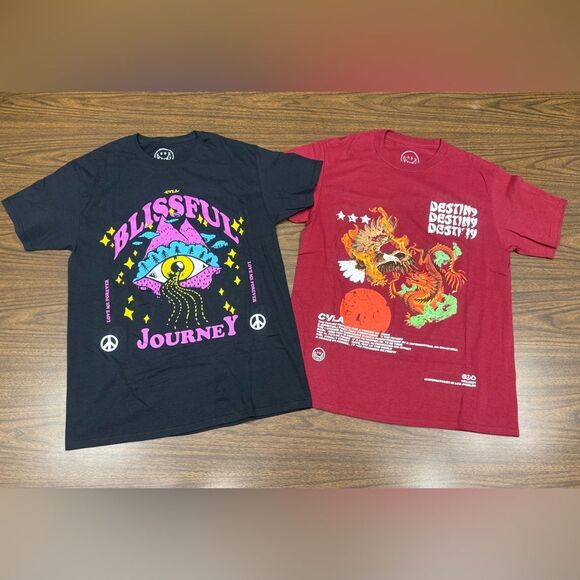 Other - CVLA lot of 2 men’s Graphic T-Shirts - Black and Red